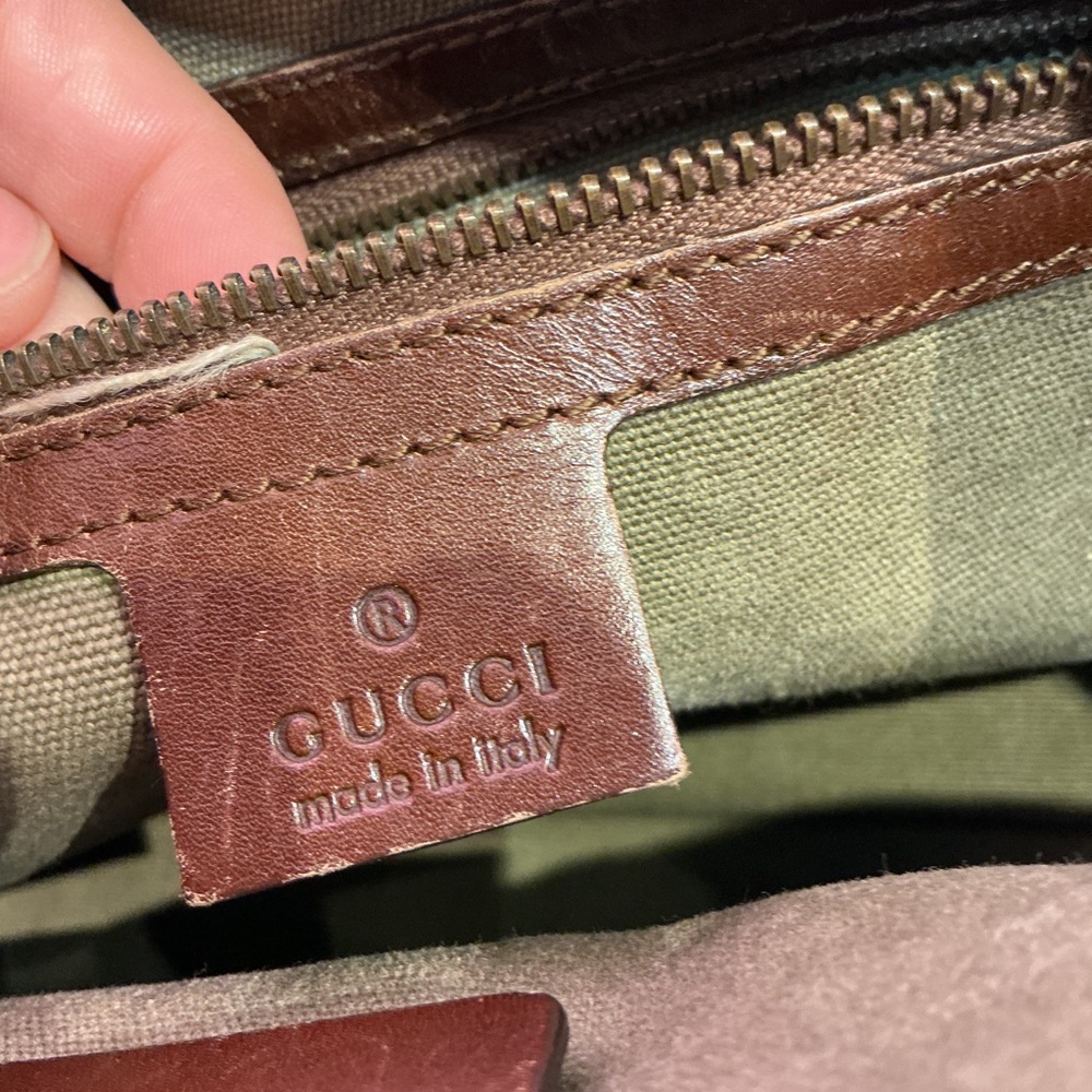 Vintage Y2K Gucci Tom Ford Canvas Cargo Shoulder Leather Utility Bag - Picture 8 of 10